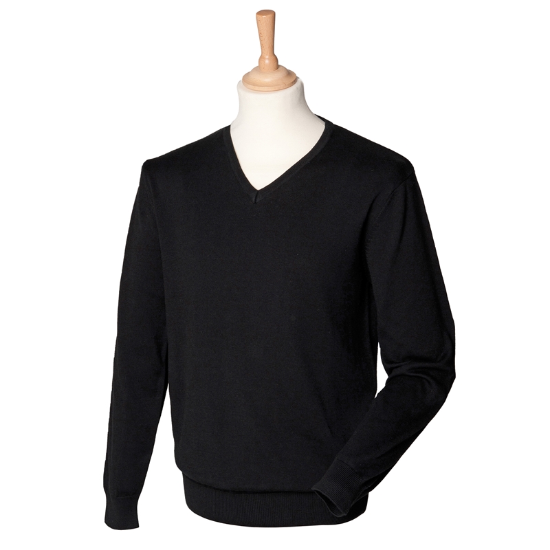 Mens V Neck Knitted Sweater